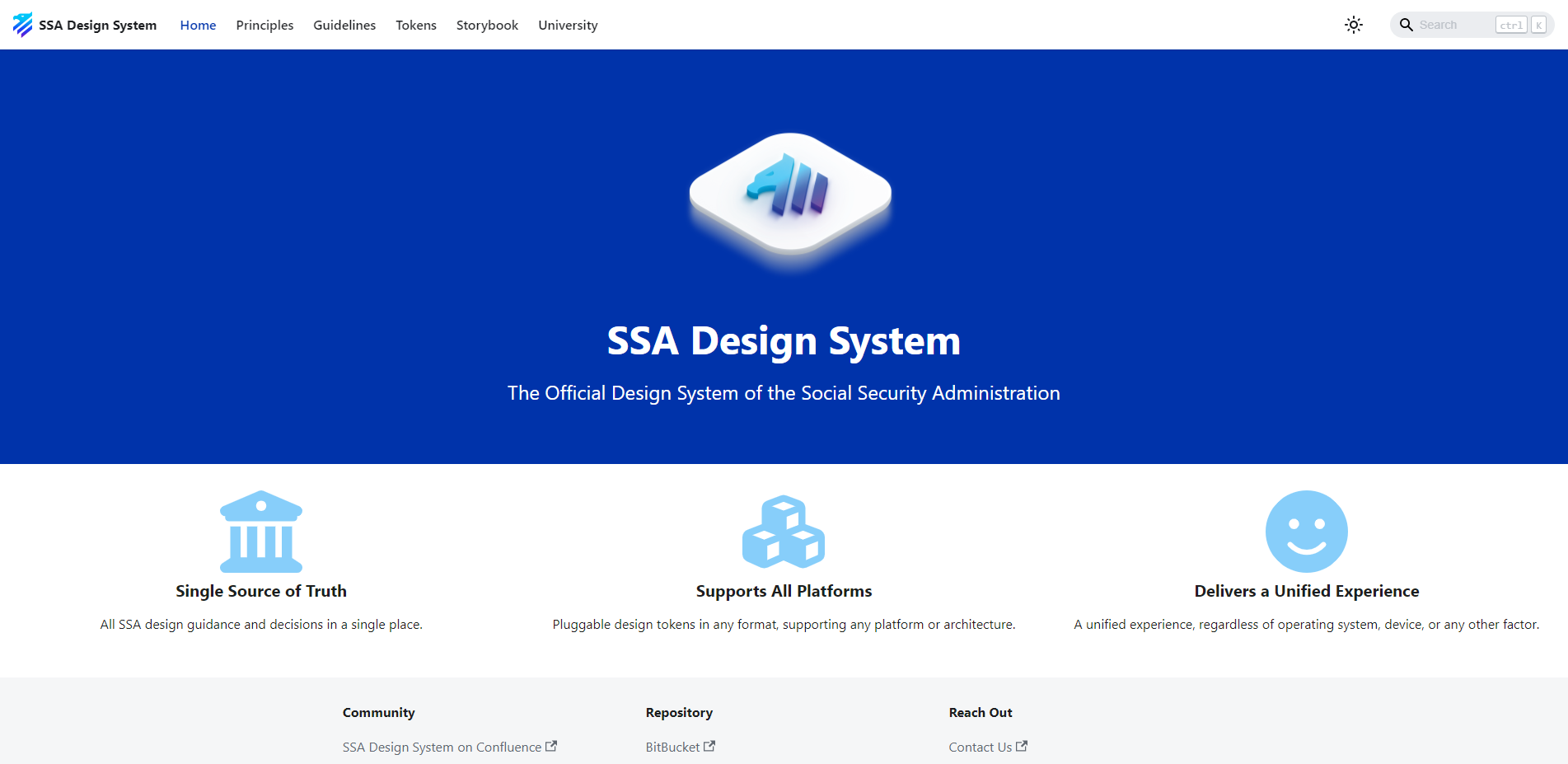 SSA Design System website SSA Design System